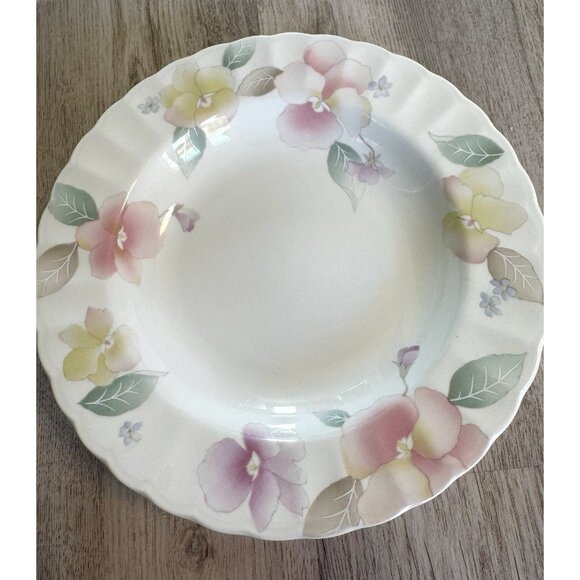 Mikasa Silk Blossoms Set Of 4 Shallow Bowls 9” Dishwasher & Microwave Safe - Picture 3 of 6